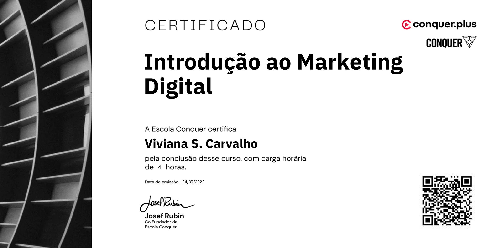 Certificado de Introdução ao Marketing Digital